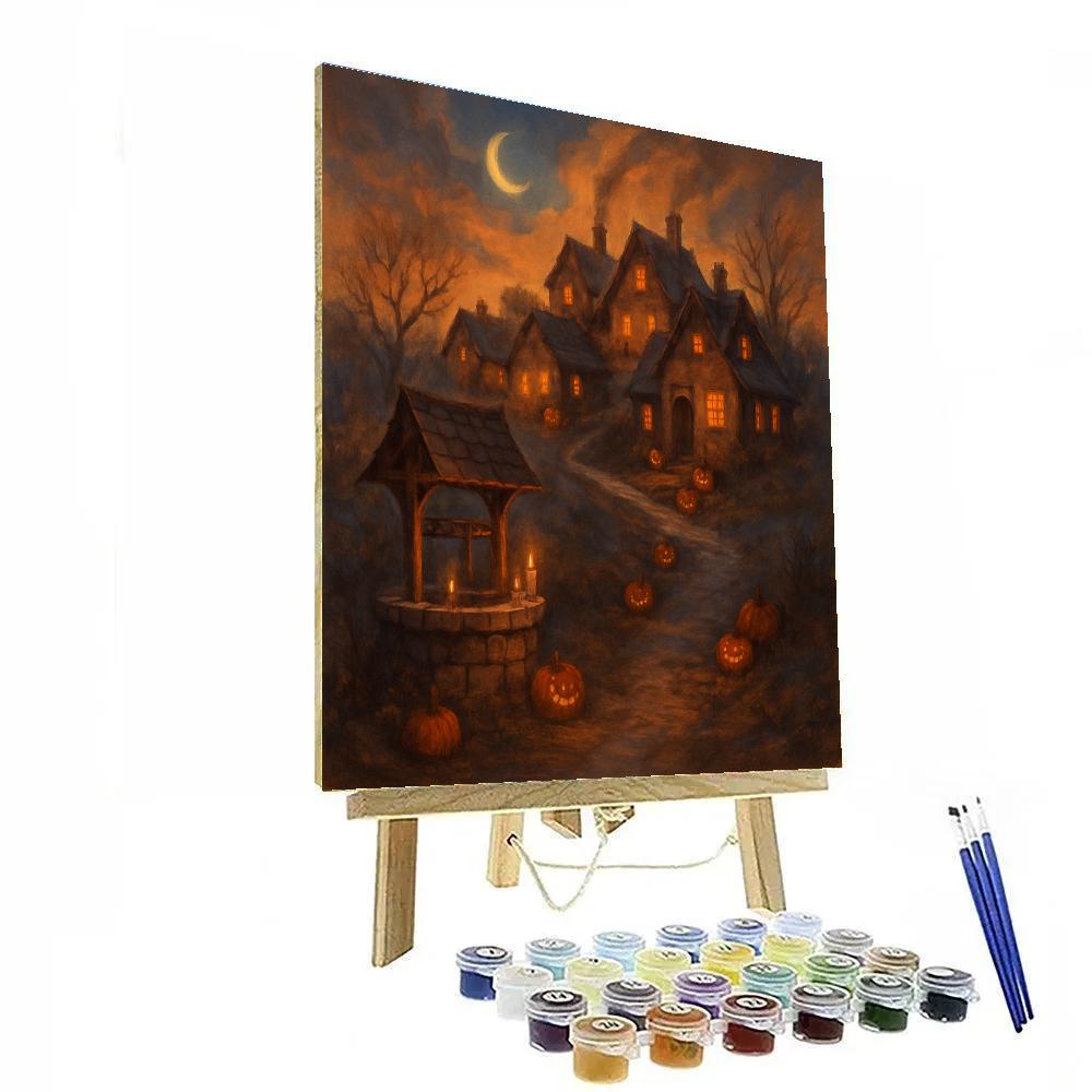 Hearthlight Hamlet On The Hill paint by numbers