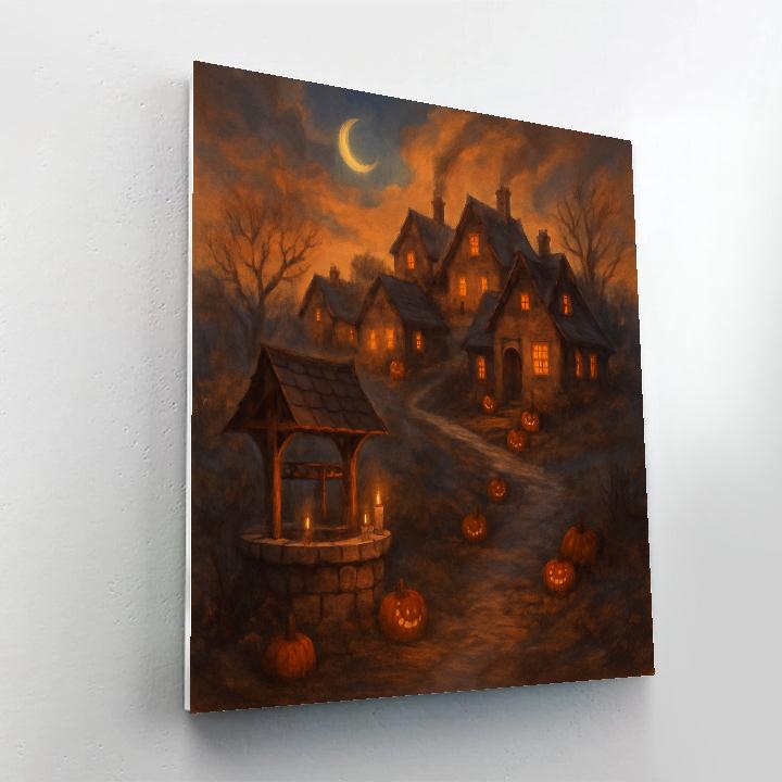 Hearthlight Hamlet On The Hill paint by numbers