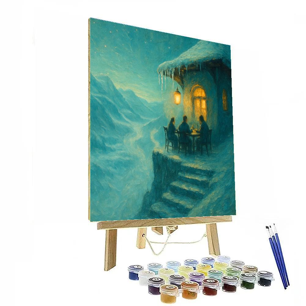 Icicle Tea House On High Bluff Painting by numbers kit