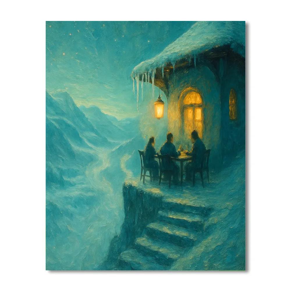 Icicle Tea House On High Bluff Painting by numbers kit