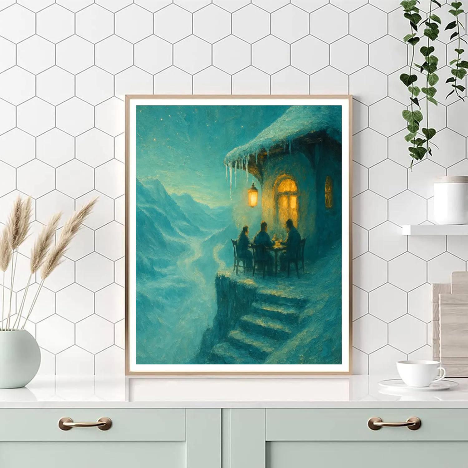 Icicle Tea House On High Bluff Painting by numbers kit