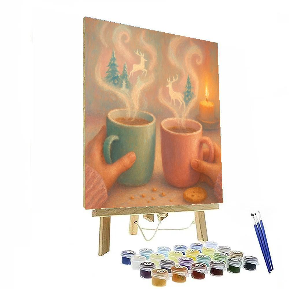Hot Cocoa Steam Spiral painting number kit