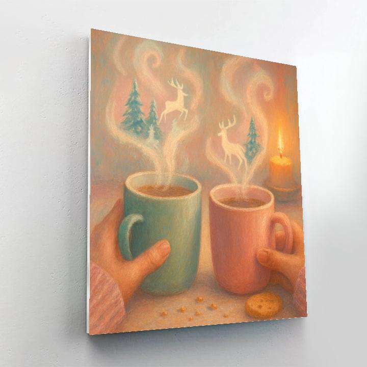 Hot Cocoa Steam Spiral painting number kit