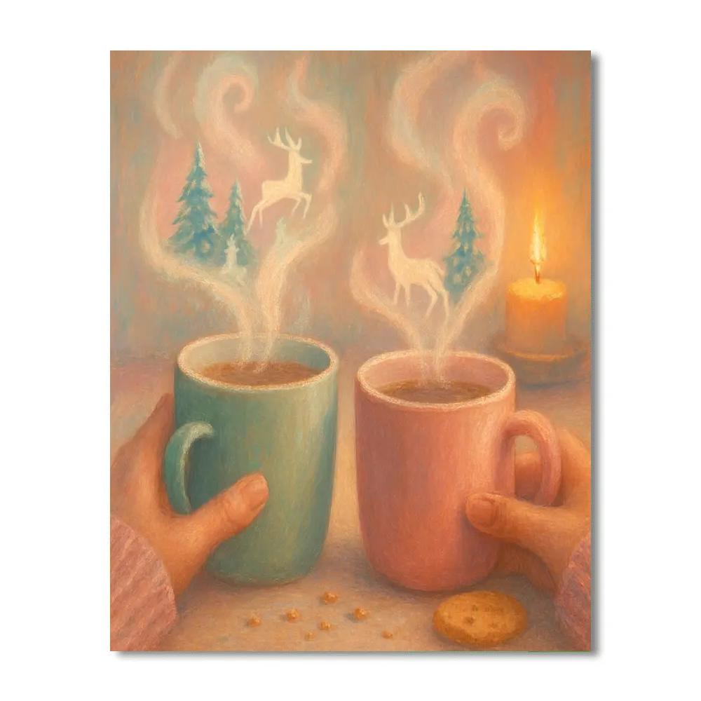Hot Cocoa Steam Spiral painting number kit