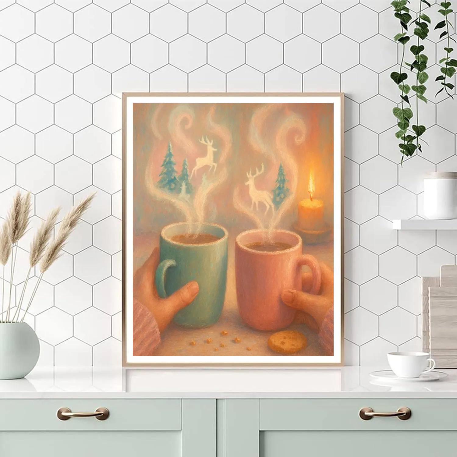 Hot Cocoa Steam Spiral painting number kit