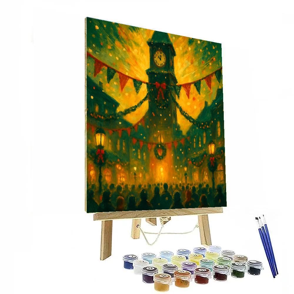 Clocktower New Years Carol Numbered painting kits