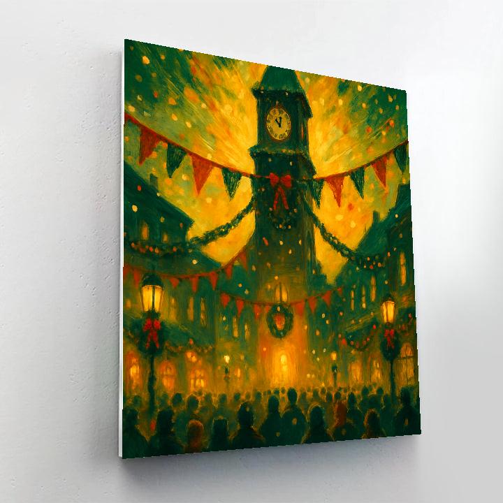 Clocktower New Years Carol Numbered painting kits