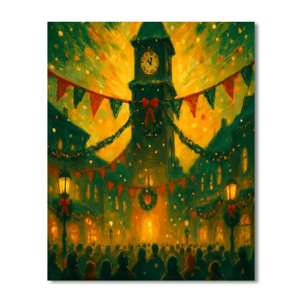 Clocktower New Years Carol Numbered painting kits