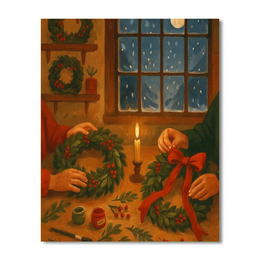 Wreath Makers By Moonlight Paint by numbers art