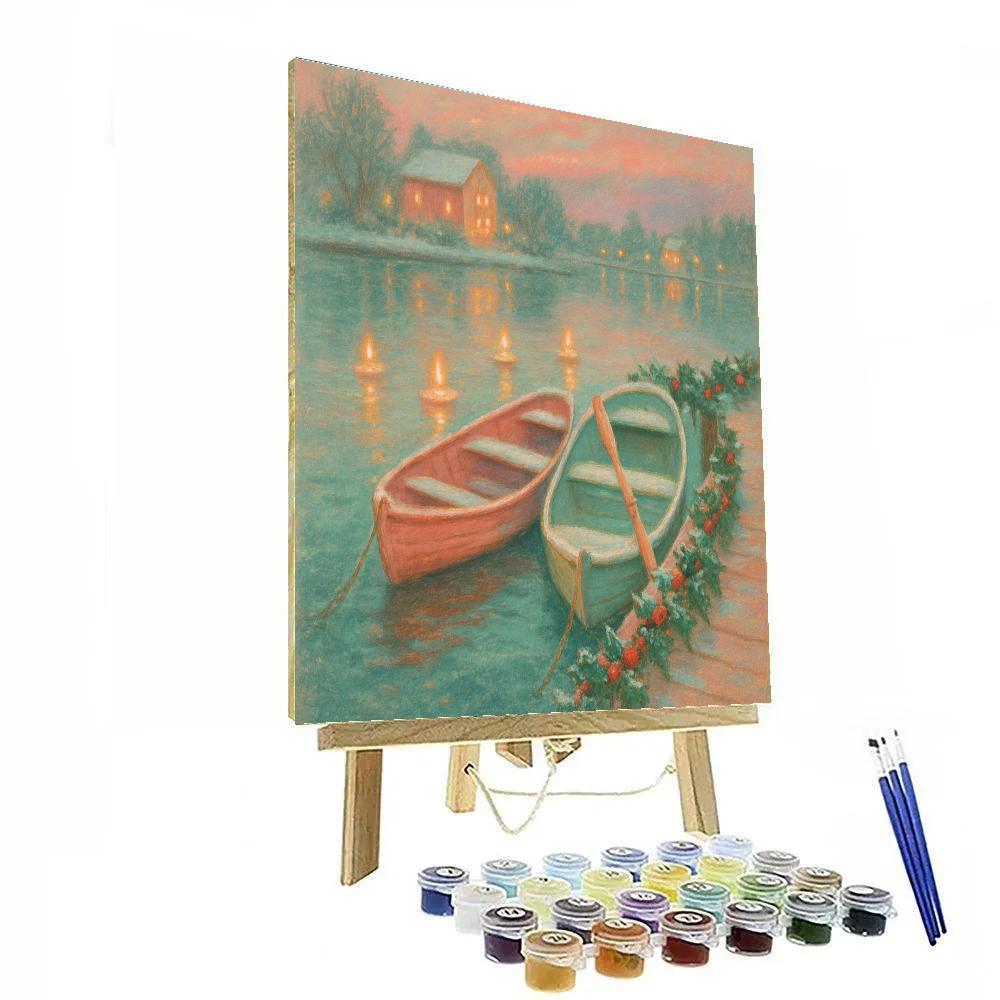 Holly Harbor Candlelight Row Number painting