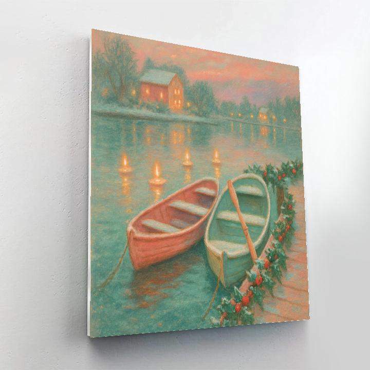 Holly Harbor Candlelight Row Number painting