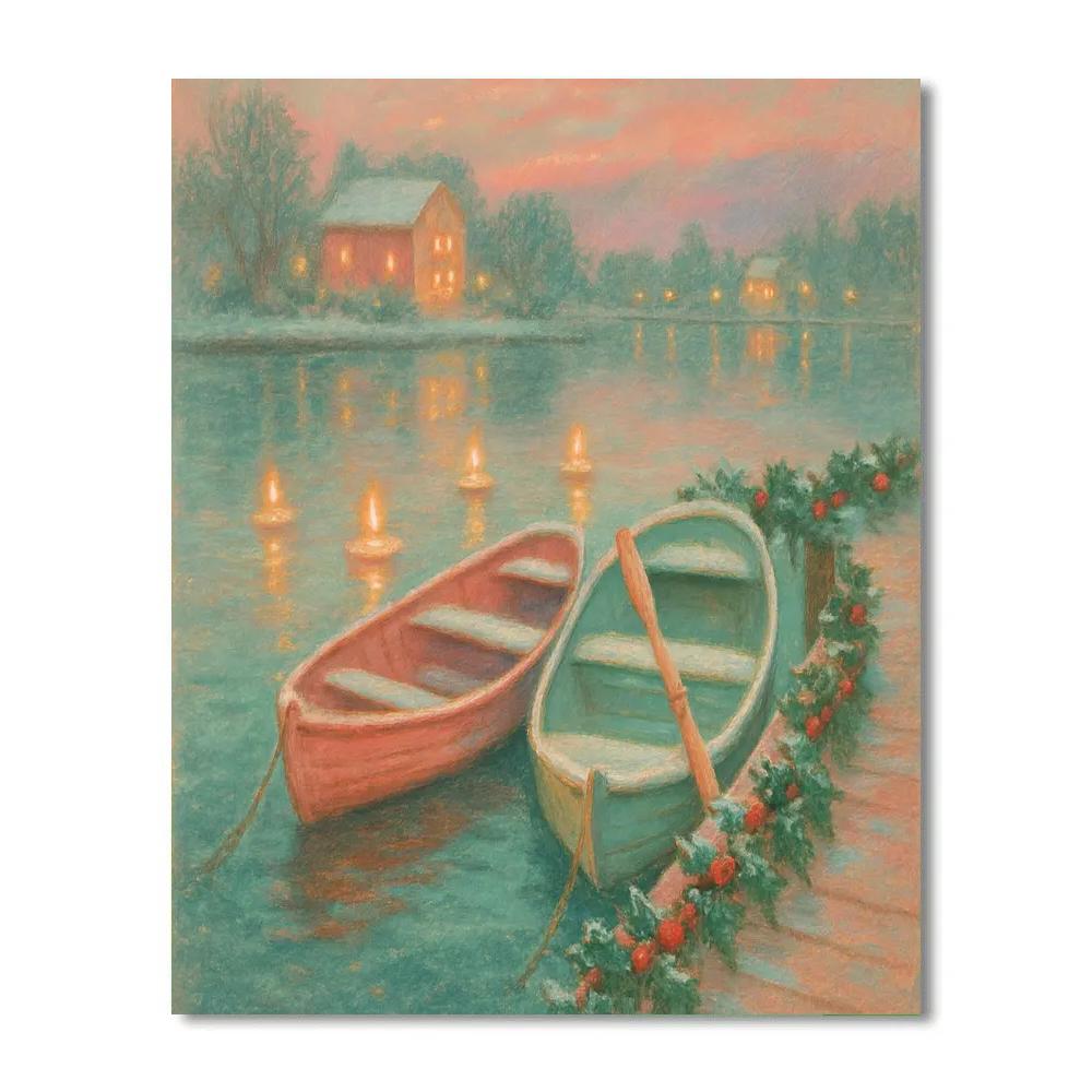 Holly Harbor Candlelight Row Number painting