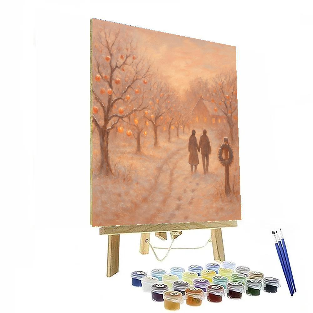 Midwinter Orchard Lantern Walk Painting by numbers kit
