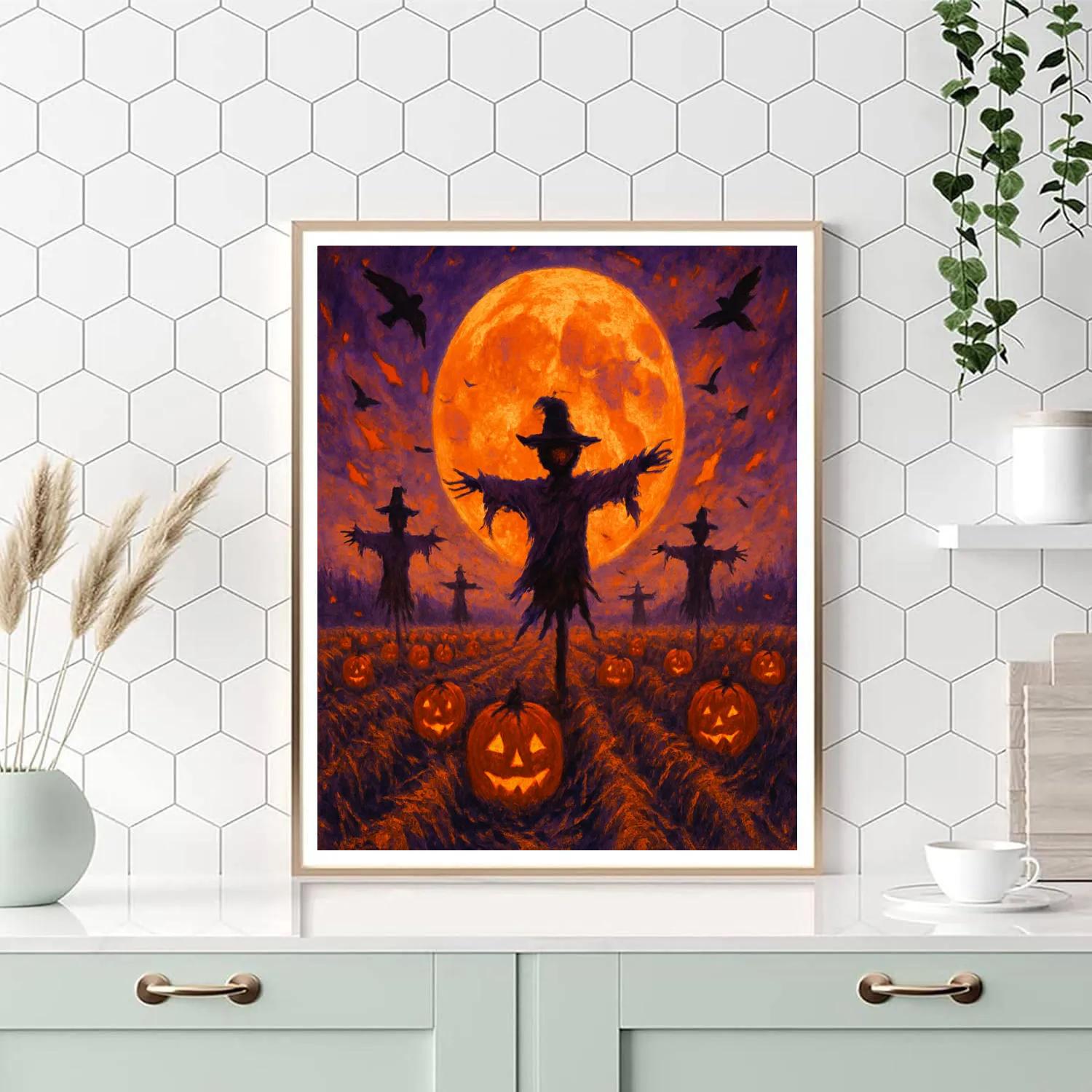 Harvest Moon Over The Ragged Field Painting by numbers kit