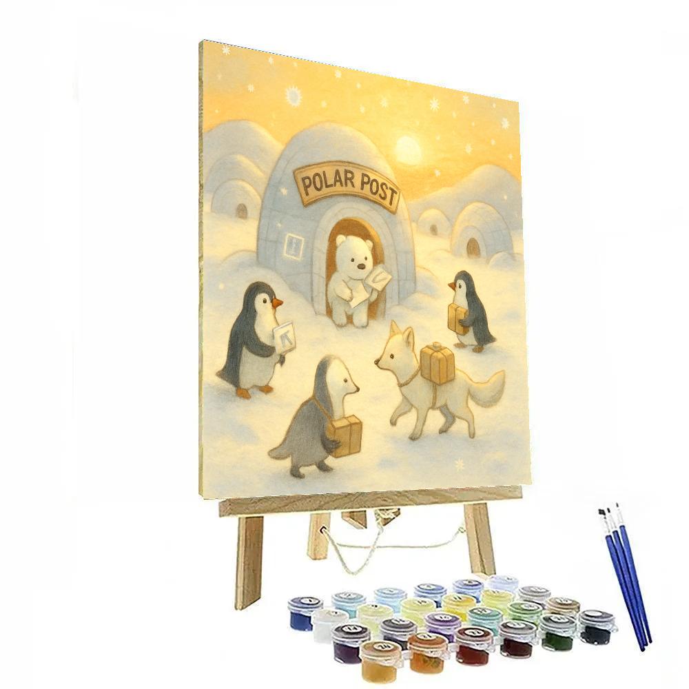 Polar Post Office At Dawn paint by color