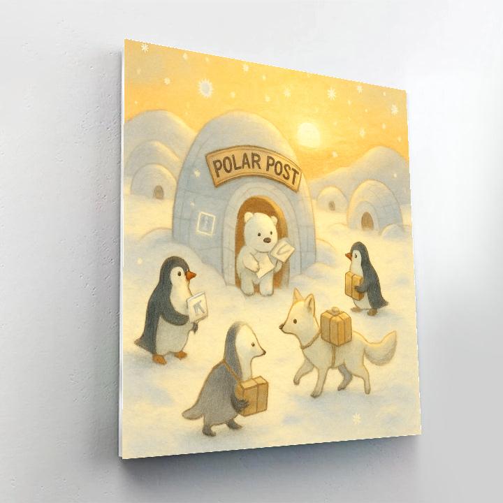 Polar Post Office At Dawn paint by color
