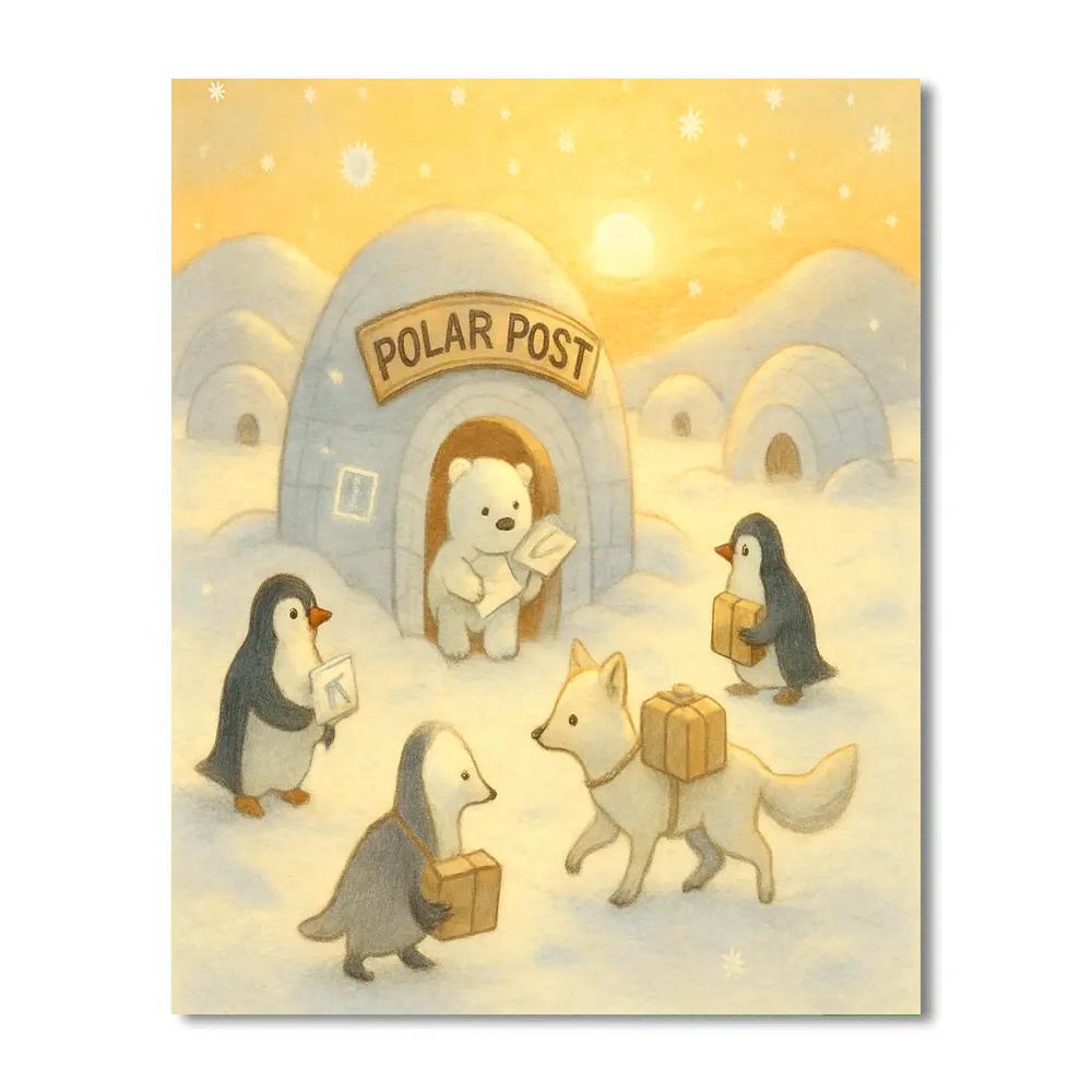 Polar Post Office At Dawn paint by color