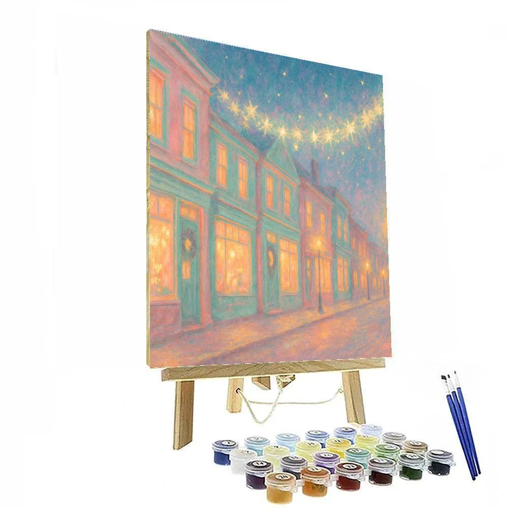 Stellar Garland Over Main Street Number painting