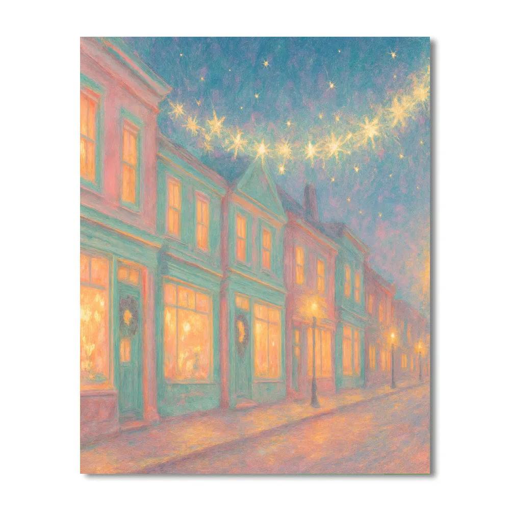 Stellar Garland Over Main Street Number painting