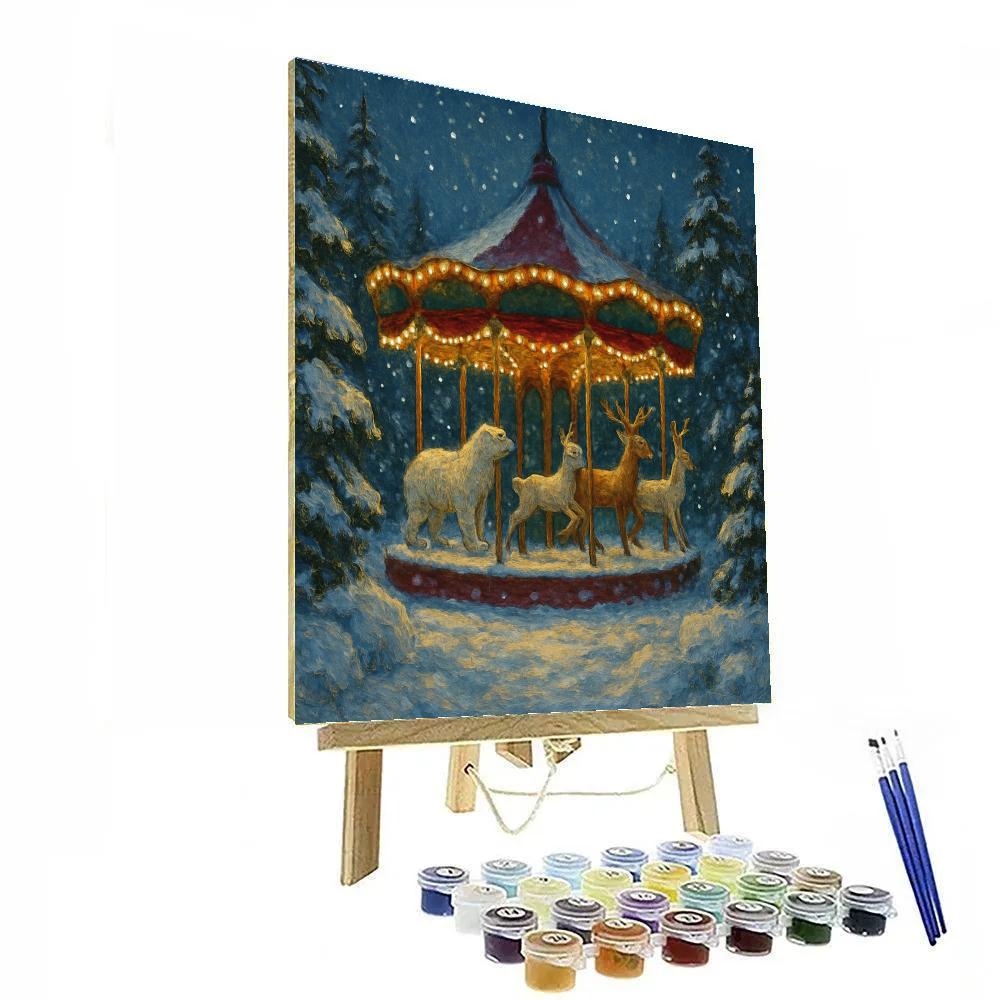 Frostbound Carousel Of Pines Paint by numbers art