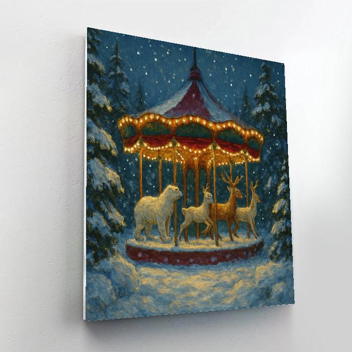 Frostbound Carousel Of Pines Paint by numbers art