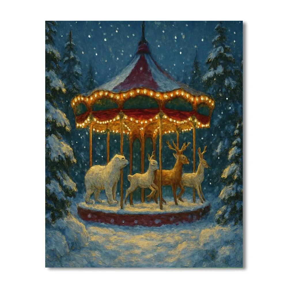 Frostbound Carousel Of Pines Paint by numbers art