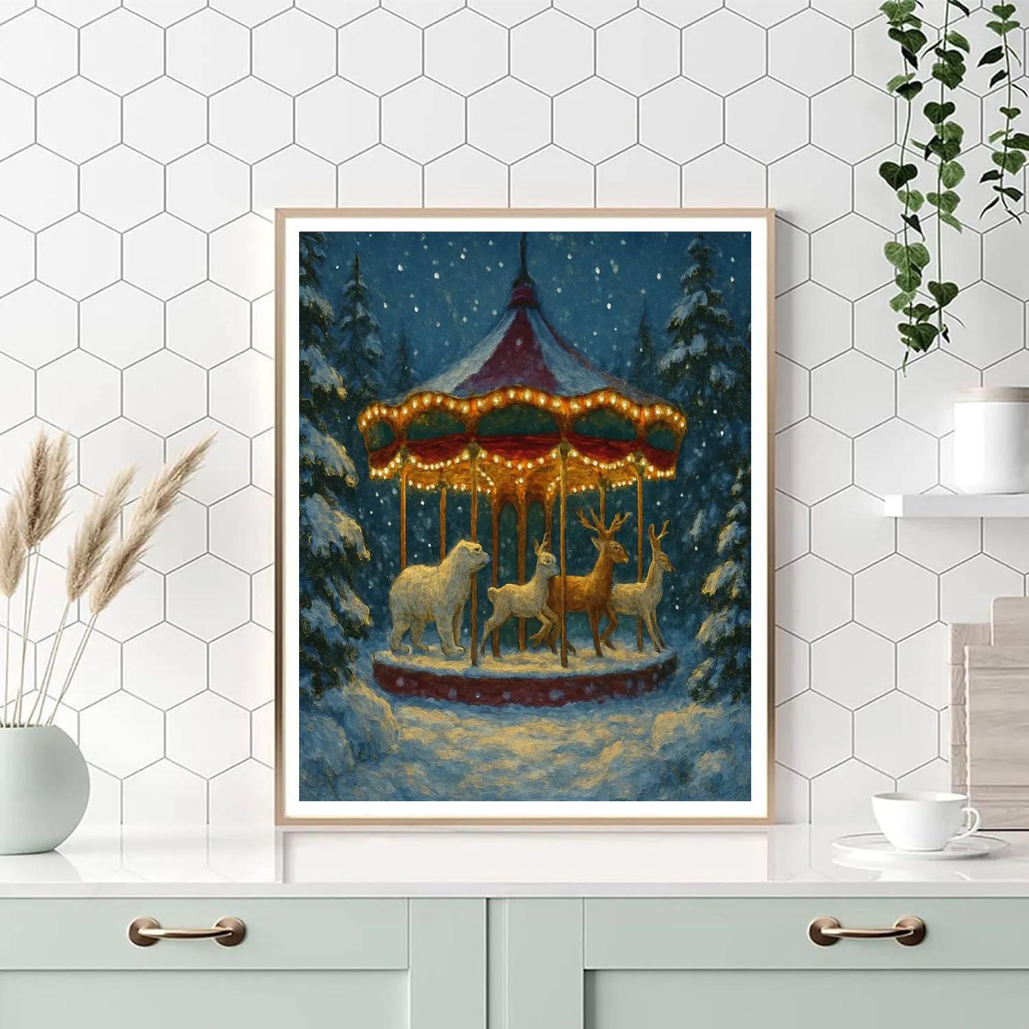 Frostbound Carousel Of Pines Paint by numbers art