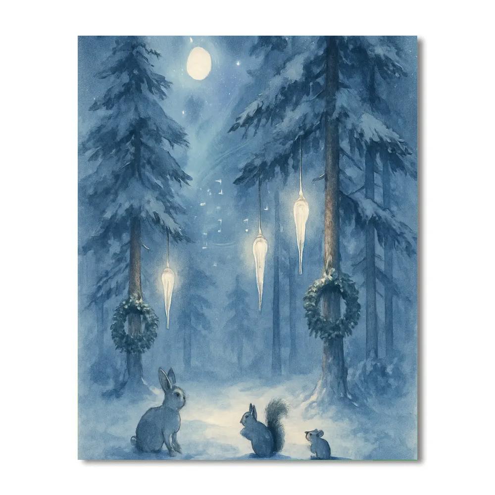Icicle Lantern Choir Of Pines paint by number
