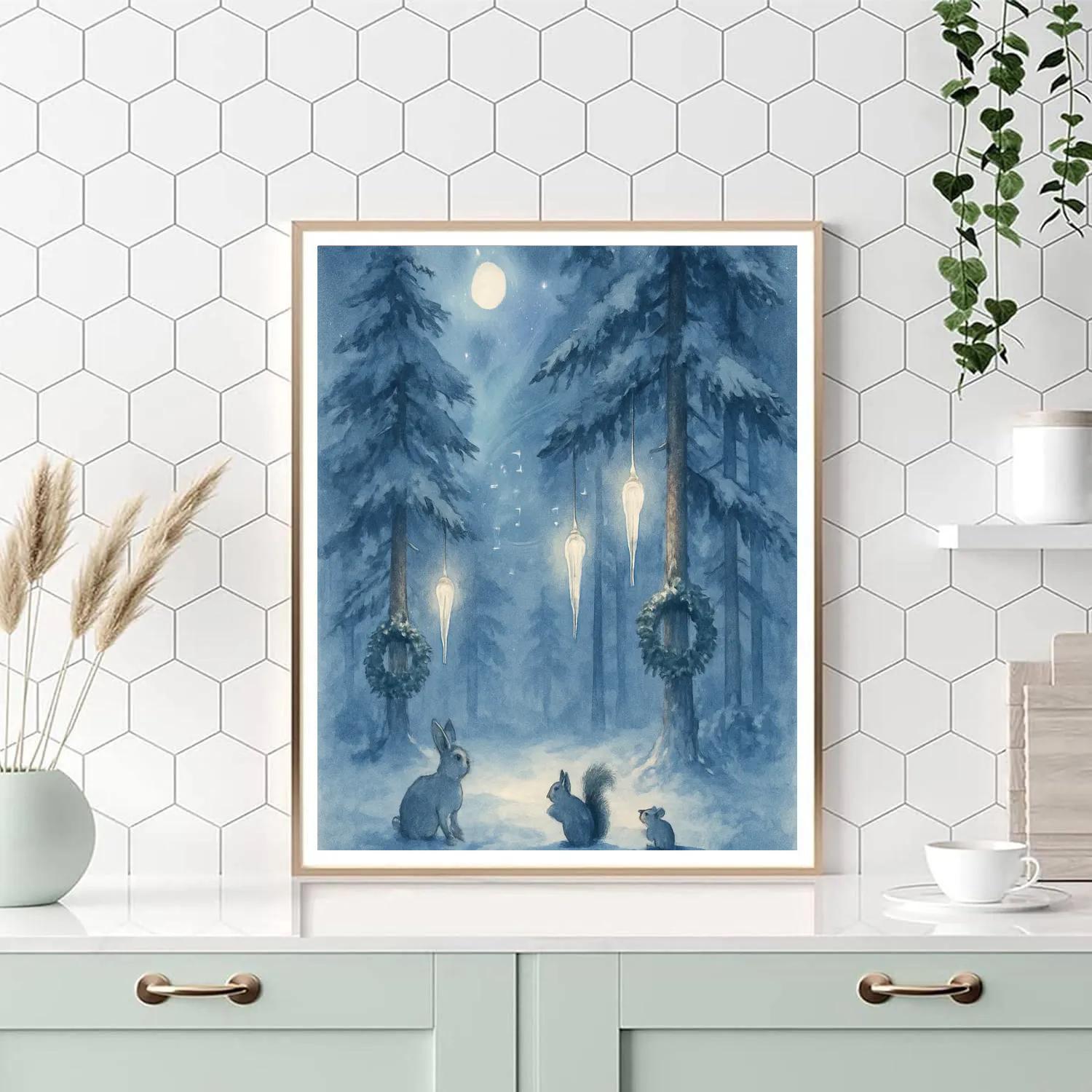 Icicle Lantern Choir Of Pines paint by number