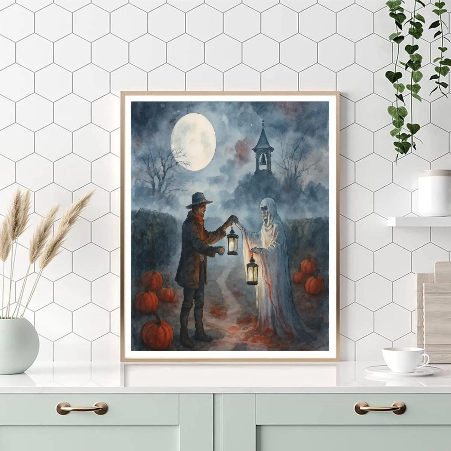 The Hollow Road Lantern Exchange Painting by numbers kit