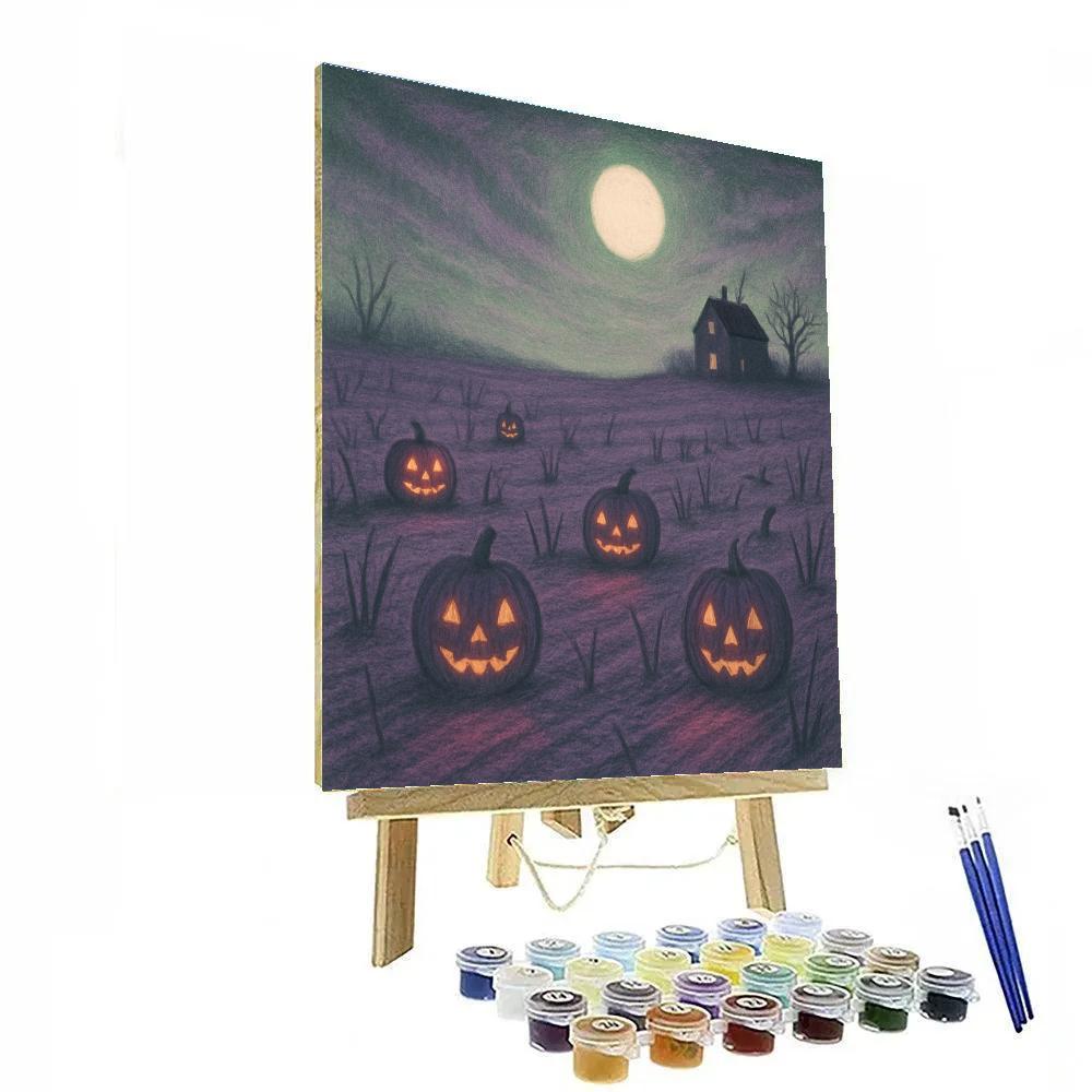 The White Moon Over The Withered Field Numbered painting kits