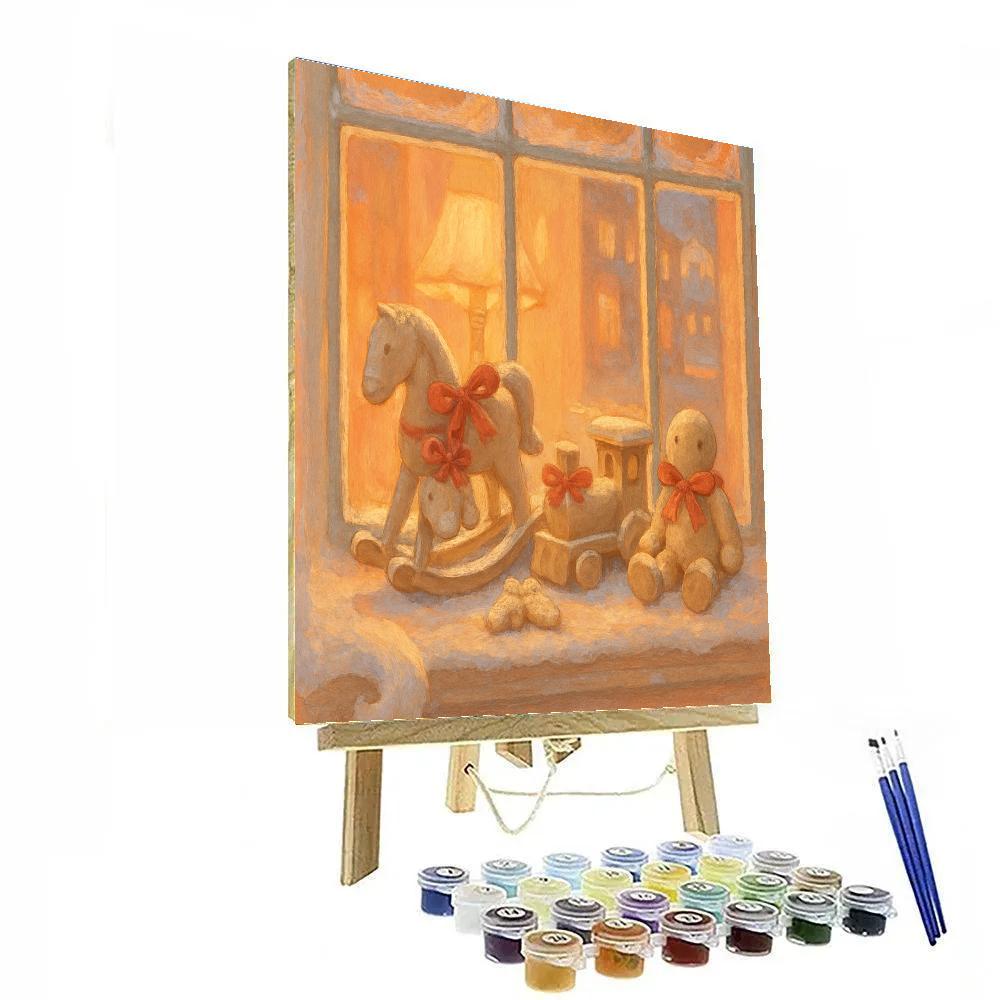 Frosted Toymaker Window paint by numbers