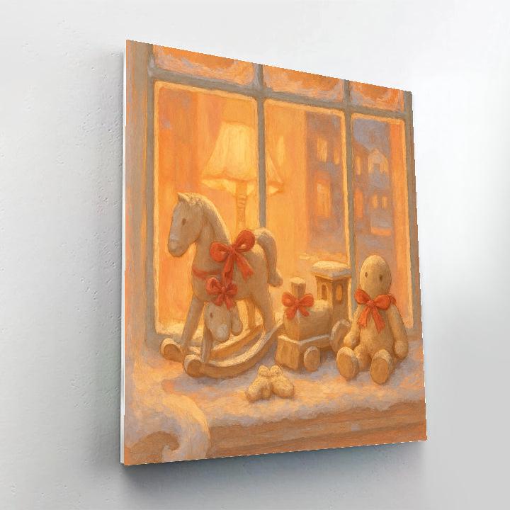 Frosted Toymaker Window paint by numbers