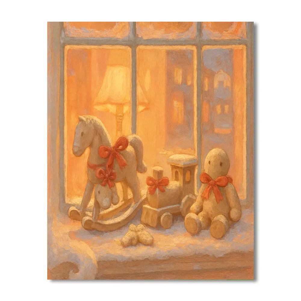 Frosted Toymaker Window paint by numbers