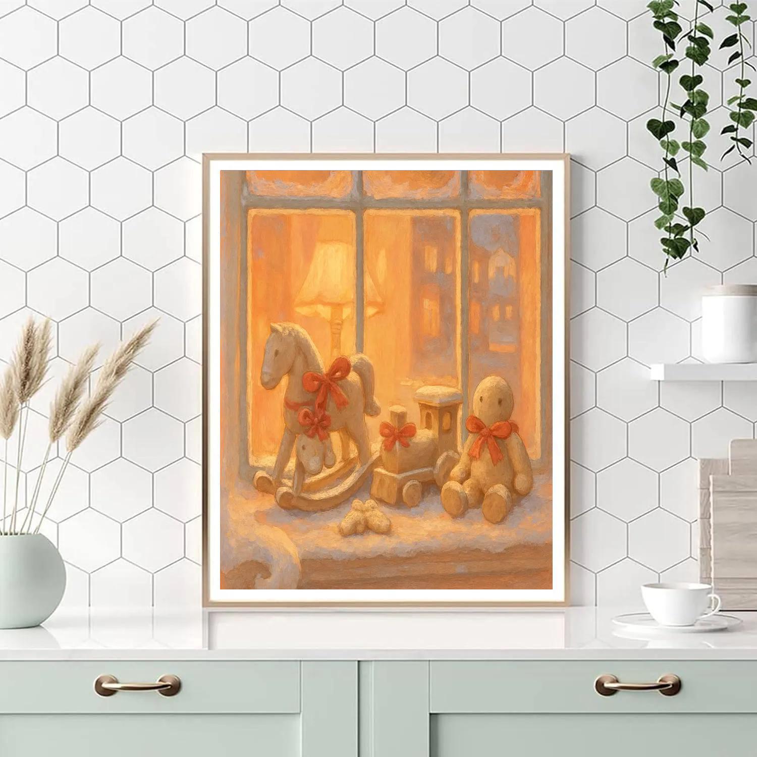 Frosted Toymaker Window paint by numbers