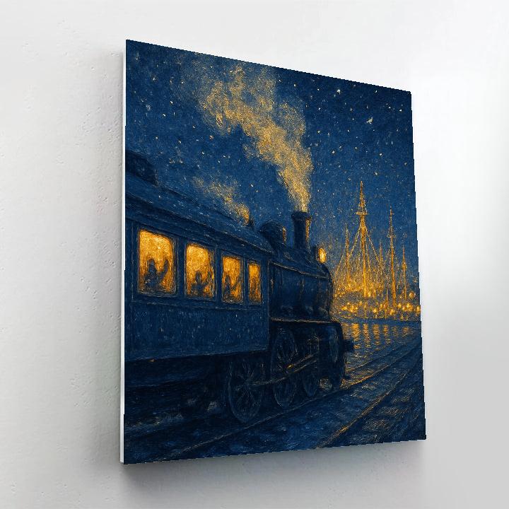 Midnight Train To Holiday Harbor painting number kit