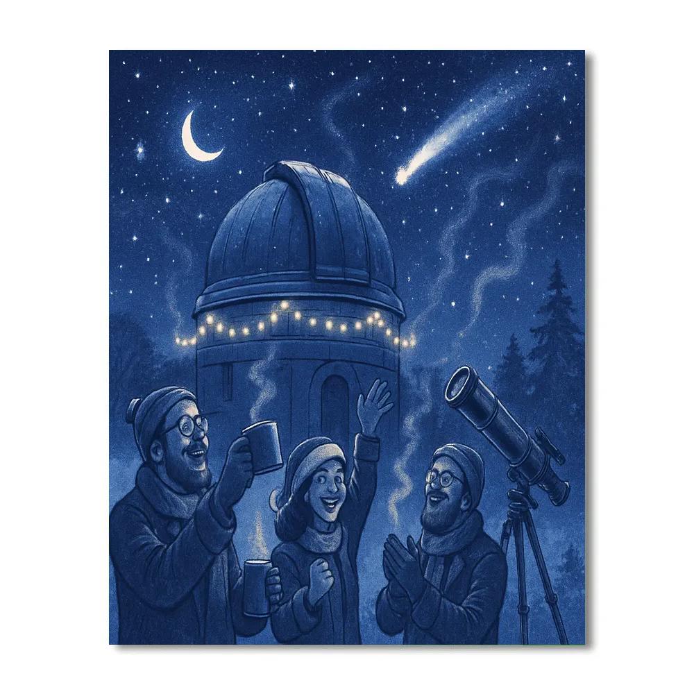 Snowbound Observatory Celebration Paint by numbers art