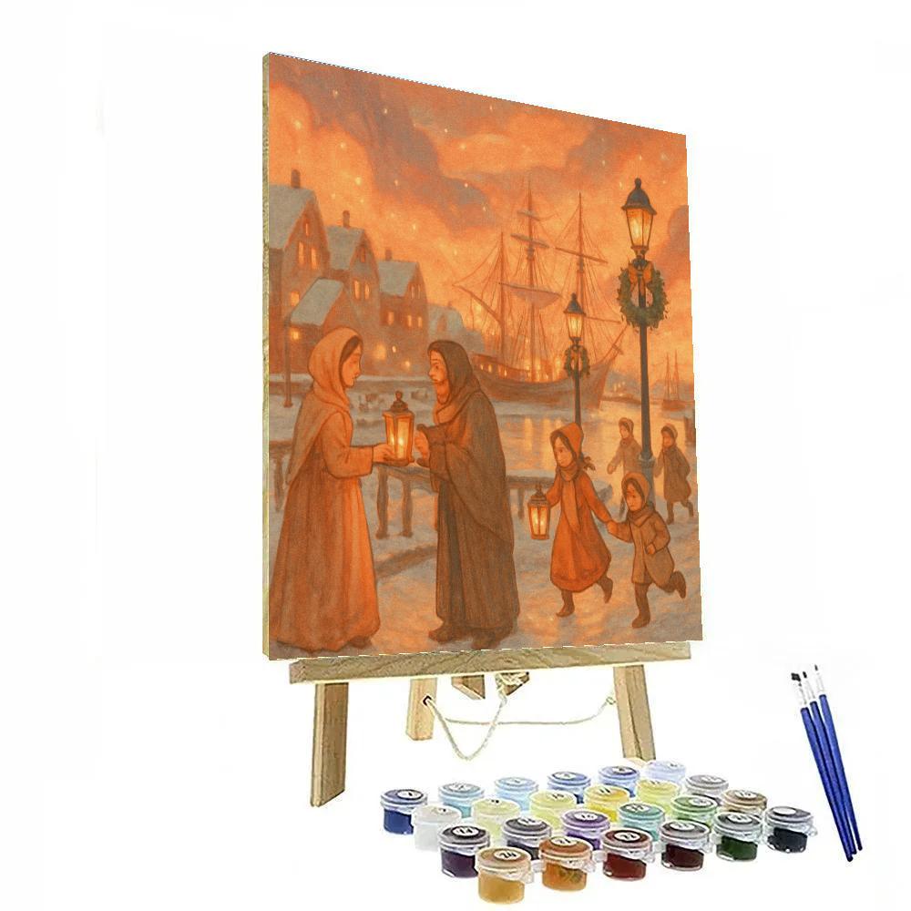 Winter Harbor Lantern Exchange Painting by numbers kit