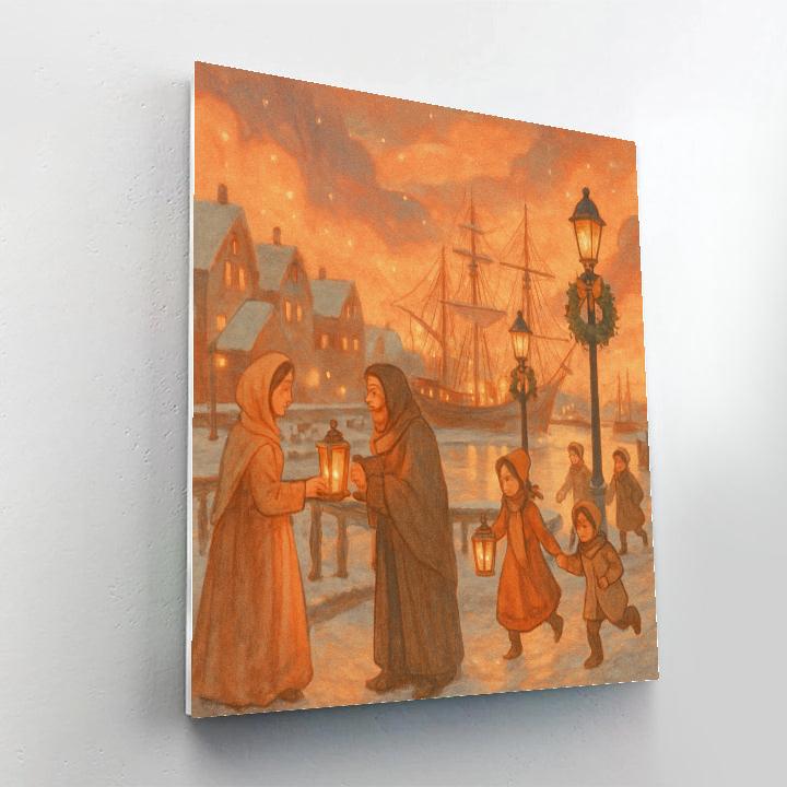 Winter Harbor Lantern Exchange Painting by numbers kit