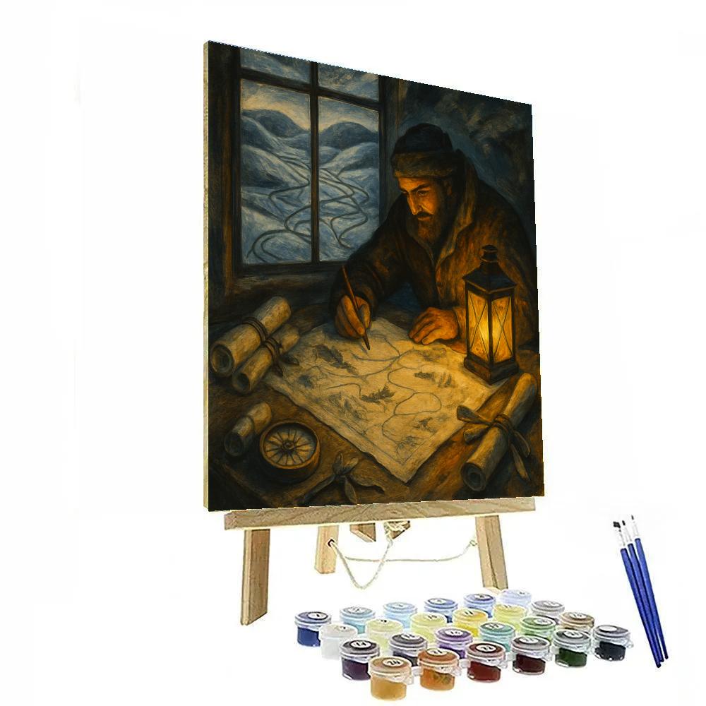Merry Mapmaker Of Snow Roads paint by color