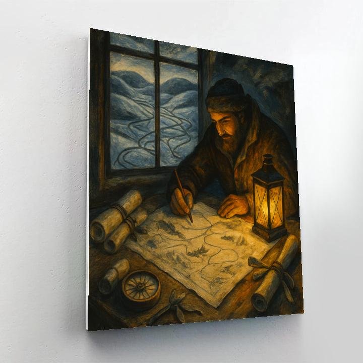 Merry Mapmaker Of Snow Roads paint by color