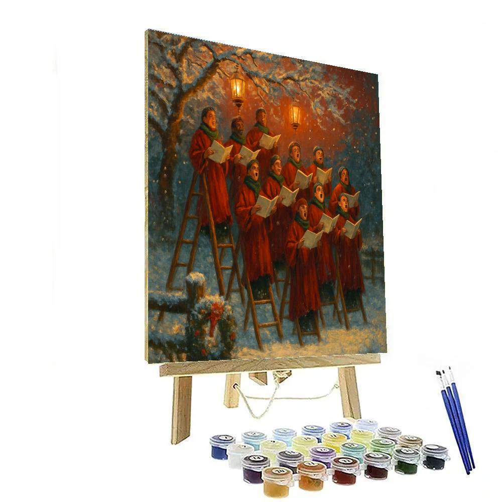 Holiday Orchard Lantern Choir Numbered painting kits