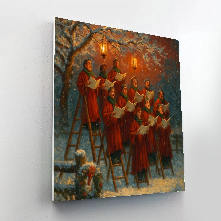 Holiday Orchard Lantern Choir Numbered painting kits