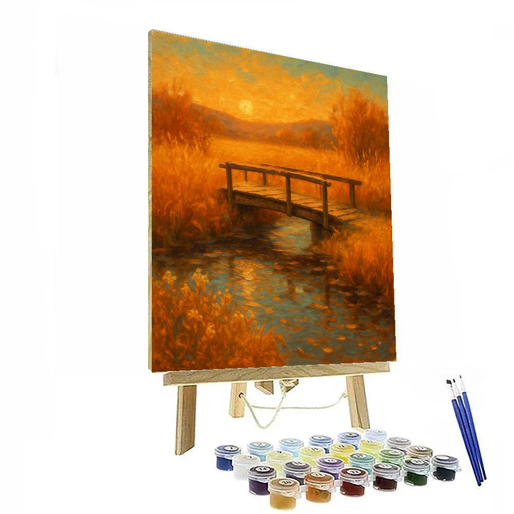 Bridge Over Amber Meadow Numbered painting kits