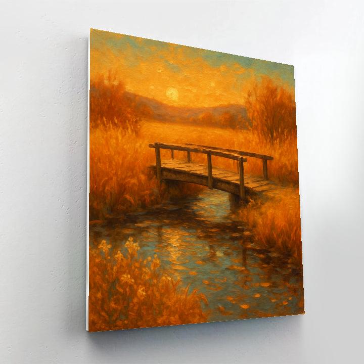 Bridge Over Amber Meadow Numbered painting kits