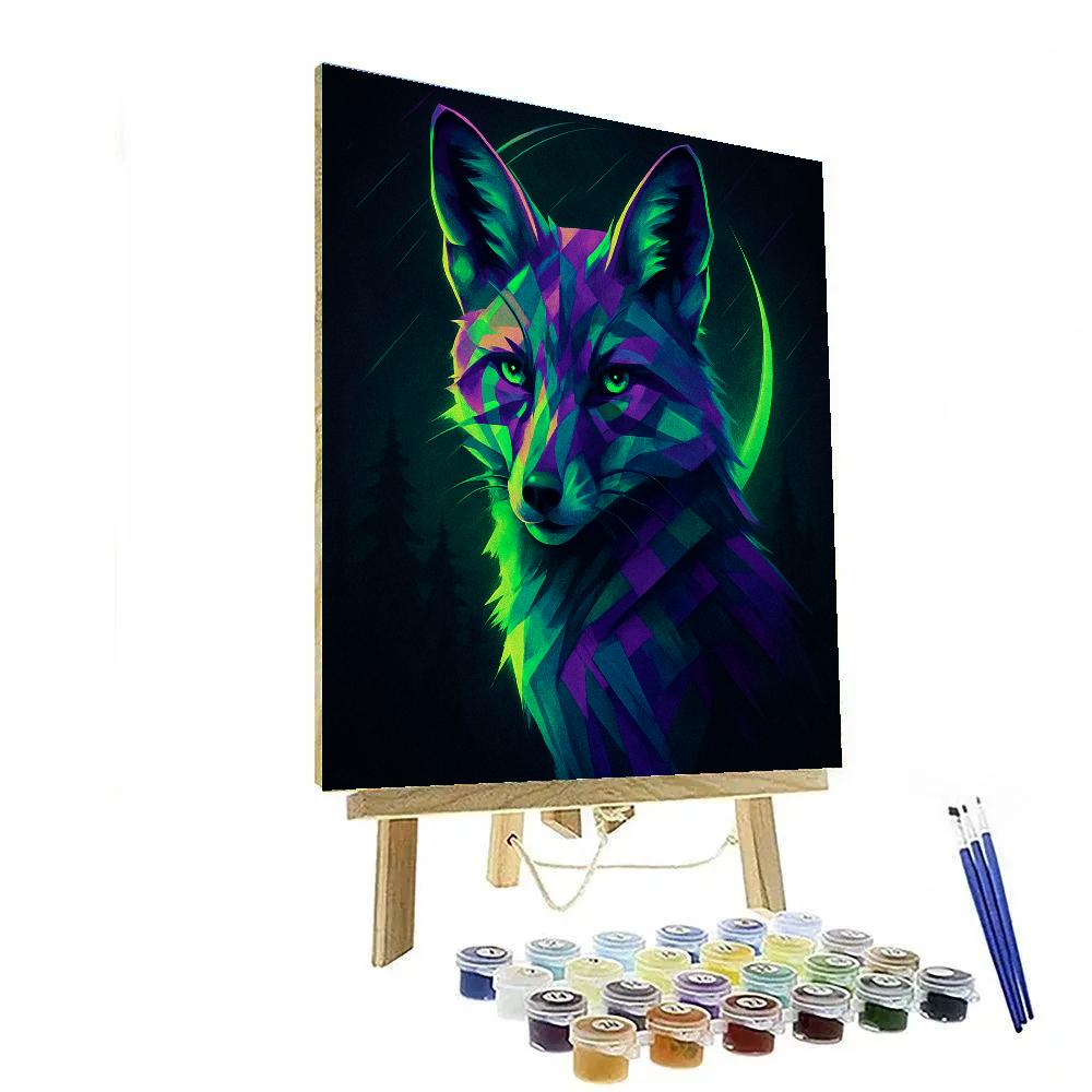 Fox With Neon Crest paint by number