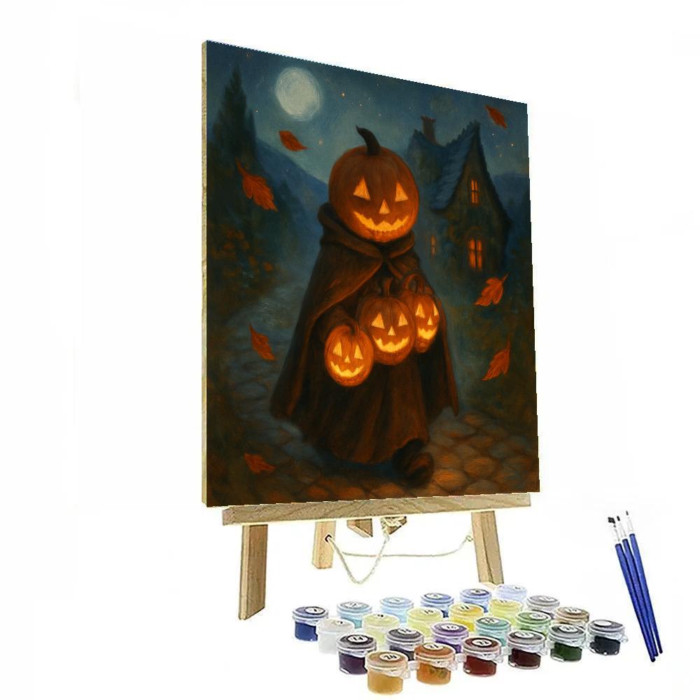 Moonlit Pumpkin Lanterns painting number kit