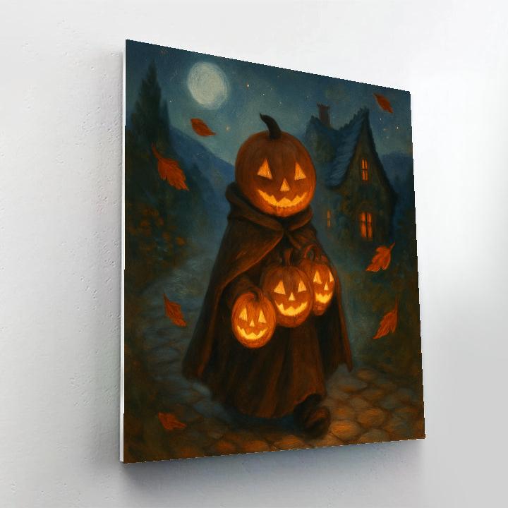 Moonlit Pumpkin Lanterns painting number kit