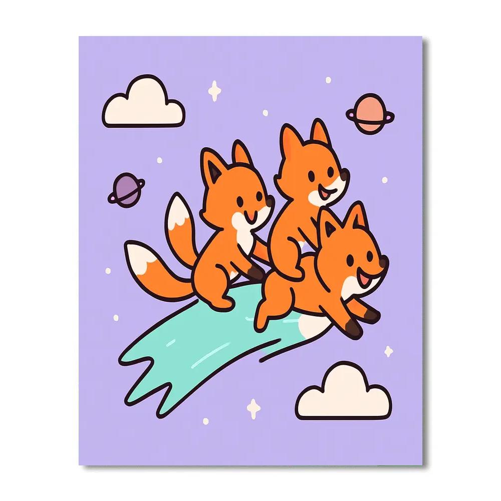 Comet Caravan Of Dancing Foxes Numbered painting kits