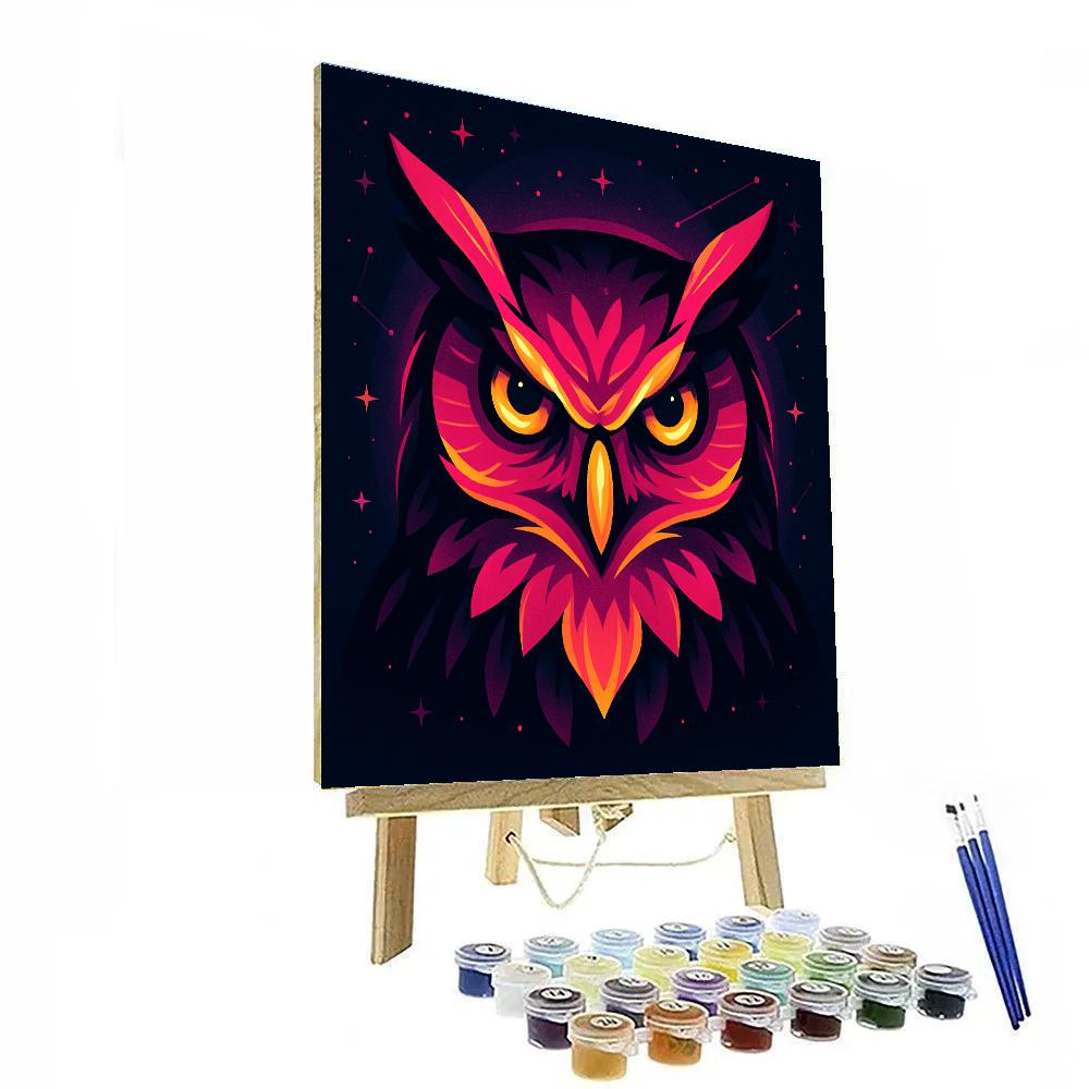 Midnight Owl Vector Number painting